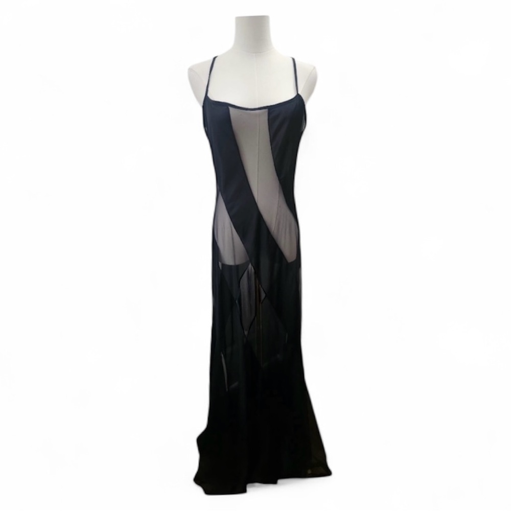 Frederick's of Hollywood Vintage Black Sheer Panel Lingerie, Medium